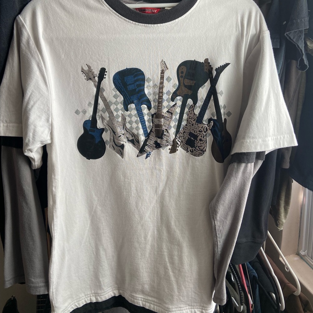 Union Bay guitar Long Sleeve Shirt Size Large